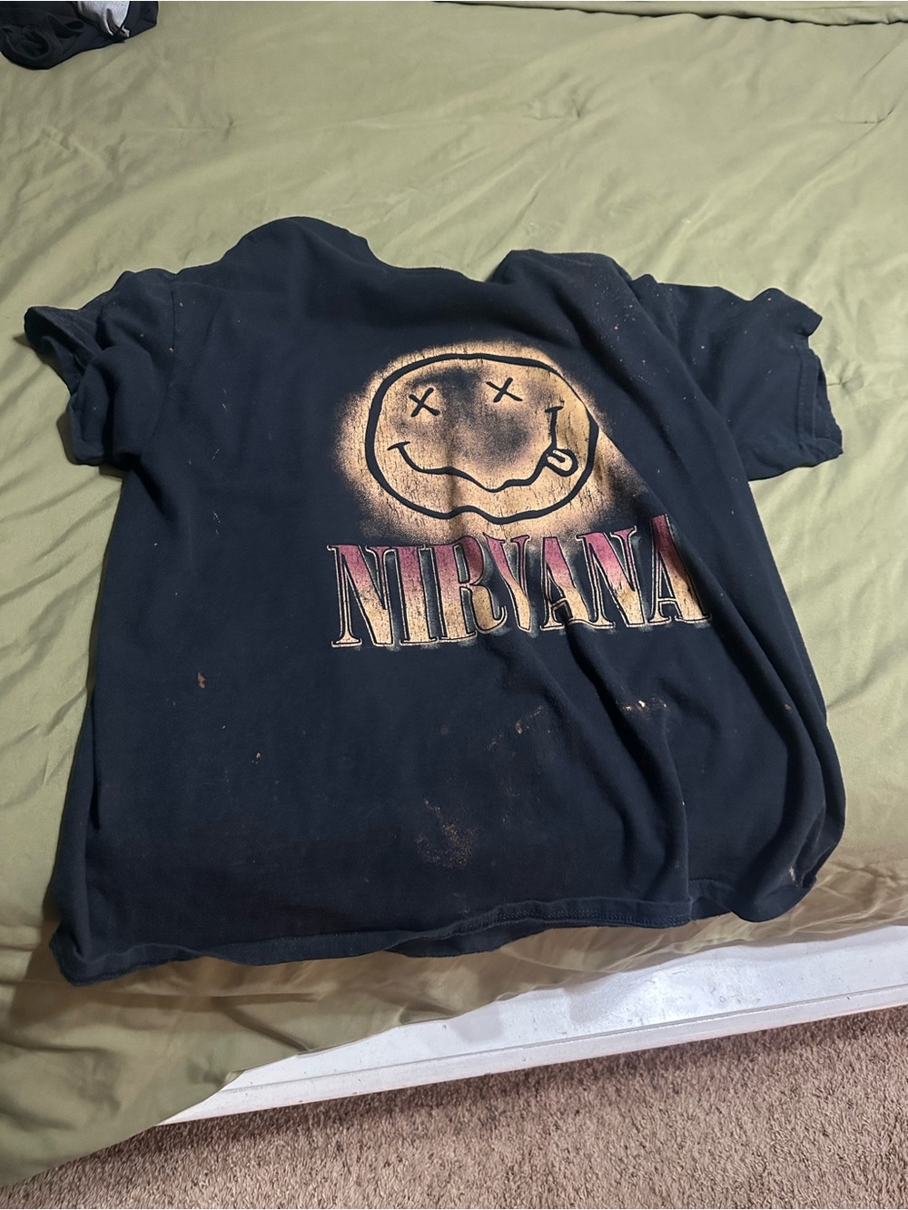 Nirvana vintage  Black Logo Graphic Tee